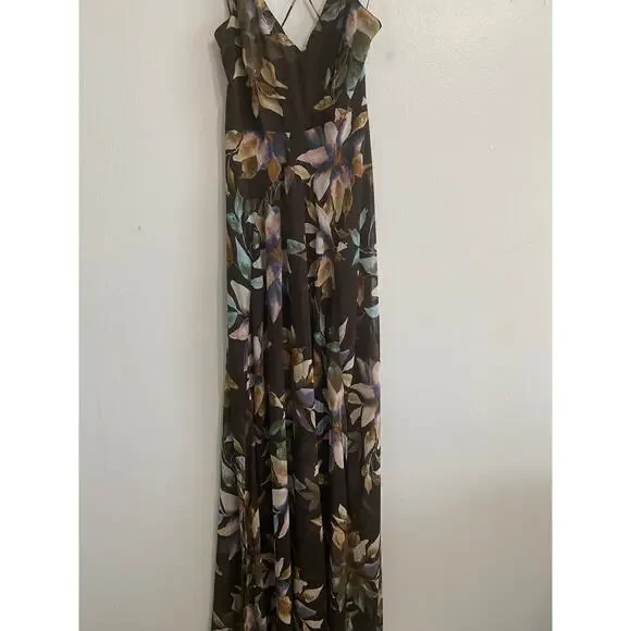 Astr the Label‎ Floral Sheer Tie Back Slit Wrap Maxi Dress - Picture 10 of 12